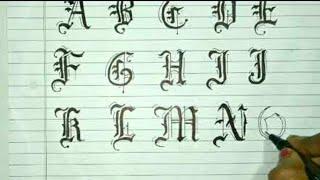 Gothic Calligraphy Capital Alphabet A-Z || normal black pen || calligraphy style