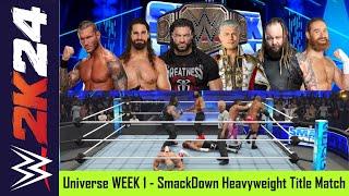 WWE 2k24 Universe Mode WEEK 1 | SmackDown Undisputed Championship Match | 6 Man Extreme Rules