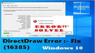 How To Fix DirectDraw Error In Windows10 || Method To Fix DirectDraw Error In Windows10||