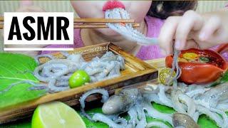 ASMR EATING RAW OCTOPUS WITH LIME AND SPICY SAUCE ,  EATING SOUNDS | LINH-ASMR