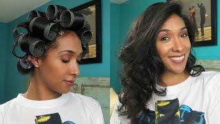 Curly To Straight Hair: Roller Set