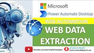 Power Automate Desktop : Web Data Extraction -  Extract Data from Web Page