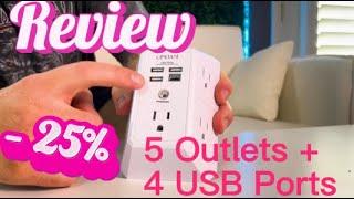 QINLIANF 5 Outlet Extender with USB Charging Ports Review - Compact and Versatile Power Strip