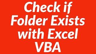 Check if folder exists with VBA