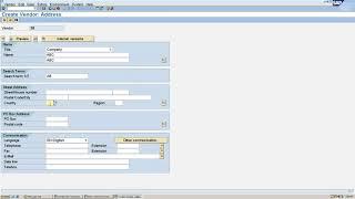 Vendor creation in SAP with T-code : XK01
