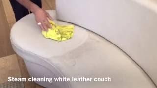 Steam cleaning white leather couch