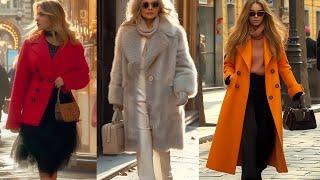 How to dress Elegantly in Winter. Beautiful Street Style in Milan.  Italian Fashion on the street