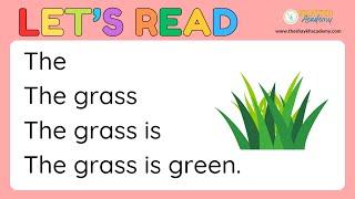 Let's Read | Grass  | Learn to Read Simple Sentences | Reading Fluency for Kids | Shaykh Academy