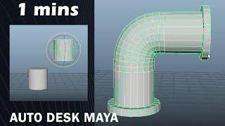 one mins Modelling Pipes with the Wedge Tool in Maya animation.!