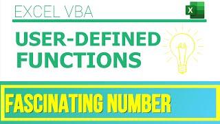 Excel VBA - User-Defined Functions|Fascinating Number