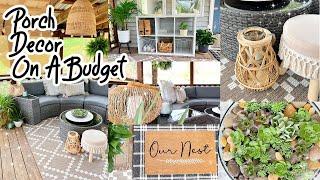 DIY Budget Porch Decor Outdoor Patio Decorate With Me | Small Front Porch Decor Ideas | Adaline Zook