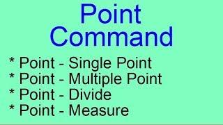 Point Command in AUTOCAD II Hindi/Urdu Tutorial