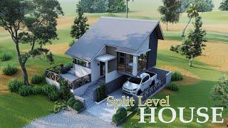 7x7m Minimalist SPLIT LEVEL HOUSE ¦ 2 Bedroom FARMHOUSE ¦ Digital Tour