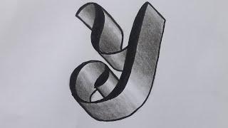 3d Drawing Letter Y On Paper For Beginners / How To Write Easy Art With Marker And Pencil