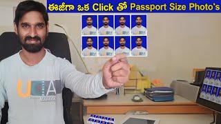 Passport Size Photo in Telugu | Adobe Photoshop Tutorial 2024 | Create Passport Size Photos