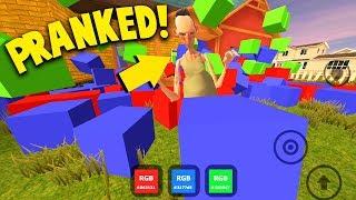 I BURIED ANGRY NEIGHBOR IN HUNDREDS OF COLORFUL CUBES! | Angry Neighbor Gameplay