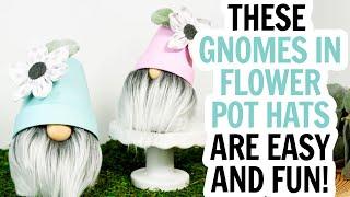 Dollar Tree Gnome / Flower Pot Gnome / Clay Pot Gnome / Spring Gnome / DIY Gnome / Gnome in Pot Hat