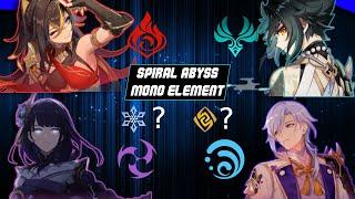 Defeating Spiral Abyss with every Mono Element team for each chamber | Genshin Impact