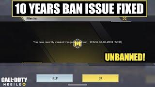 *NEW* Codm 10 Years Ban Issue Fixed | Players Getting Unbanned Now | Season 5 Get Wrecked