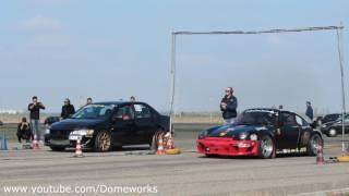 +1400HP Drag Race! Lancer EVO VII VS Carrera 993 Turbo