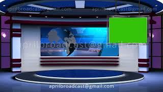 News TV Studio Set 64 - Virtual Green Screen Background Loop