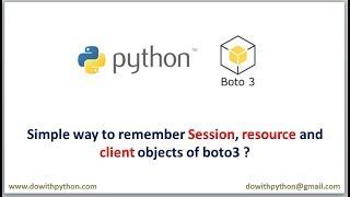 Simple way to remember Session, resource and client objects of boto3  for AWS Automation ?