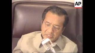 MALAYSIA: PRIME MINISTER MAHATHIR MOHAMAD BOSNIA CRITICISM