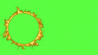 Round circle  Fire green screen animation