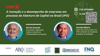 Live “A inovação e o desempenho de empresas em processo de Abertura de Capital no Brasil (IPO)"