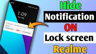 how to hide notification on lock screen realme || Realme mobile me lock screen par notification hide