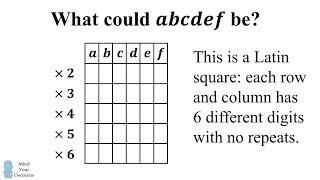 Can You Figure Out The Special 6 Digit Number?