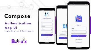 How to create Login, Register & Reset app UI UX screens in Jetpack compose