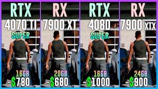 RTX 4070 TI SUPER vs RX 7900 XT vs RTX 4080 SUPER vs RX 7900 XTX - Test in 25 Games