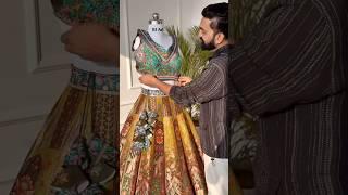 Mehendi color Jacard Fabric Embroidery work Designer Lehenga choli for Wedding #lehengas #wedding