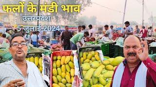 फलों के मंडी भाव, एटा (यूपी),5 जुलाई 2024, mango holsale rate@rahulutkarshvlogs6865