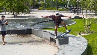 PERFECT URBAN SKIMBOARDING SPOTS with ADRIEN RAZA!