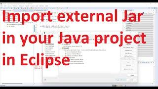 How to import external Jar in your Java project in Eclipse 2019-12 (4.14.0)?