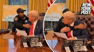 Heartfelt moment as cancer survivor DJ Daniel gives Trump a 'big hug'