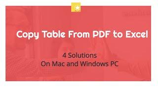 4 Ways to Copy Table from PDF to Excel on Mac or Windows