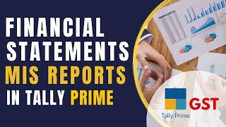 Generating Financial Statement and MIS Reports in Tally Prime
