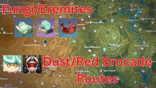 Dust/Red Brocade Farming Routes【Fungi/Eremites】【Genshin Impact】