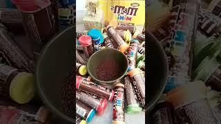 ASMR Mini m&m With Chocolate Sprinkles  Amazing Sound#shorts #trending #asmr #satisfying