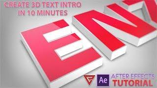 Create a 3D Text Intro in 10 minutes - After Effects Tutorial - No Plugin Required