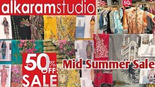 50% off Alkaram Studio mid summer sale 2021/ Alkaram Unstitch Collection2021