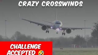 Crosswind Sideways Landing - HiSky at Dublin Airport during High Winds