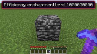 Can I break bedrock with a pickaxe efficiency of 1 BILLION?