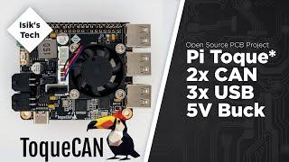 ToqueCAN - Pi Toque With CAN Bus, USB Hub & 5V Regulator - Open Source PCB Project