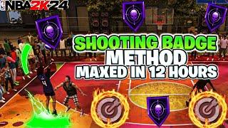 FASTEST SHOOTING BADGE & HOT ZONE METHOD on NBA 2K24! GET LIMITLESS RANGE, DEADEYE & BLINDERS FAST!