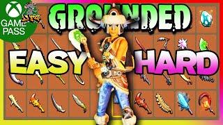 GROUNDED WEAPONS UNLOCKS! Easy To Hard! Guide To All Weapons In Grounded And When To Get Them!
