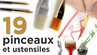 19 Pinceaux et outils - peinture acrylique débutant